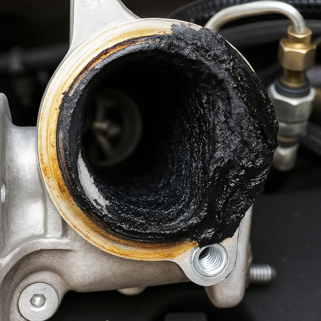EGR Valve Cleaning – Stoke-on-Trent Aerosol spray cleaning carbon deposits from an EGR valve in a Stoke-on-Trent workshop.