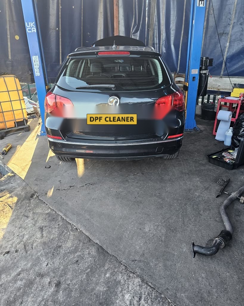 Vauxhall Astra estate on the lift after a DPF and EGR fix